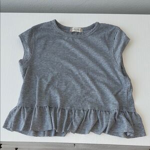 Altar’d State Gray Ruffled Top